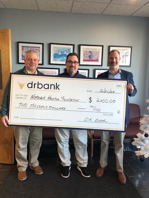 DR Bank recently donated $2,000 to the Norwalk Housing Foundation.